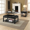 Malachi Black Coffee Table w/ Lift Top - Ornate Home