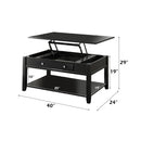 Malachi Black Coffee Table w/ Lift Top - Ornate Home