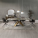 Malika Ceramic Top/Copper Cross Brushed Dining Table - Ornate Home