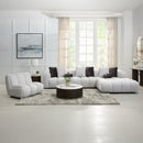 Manilla Ivory White Linen Sectional Sofa w/8 Pillows - Ornate Home