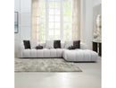 Manilla Ivory White Linen Sectional Sofa w/8 Pillows - Ornate Home