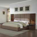 Marcelino Brown/Beige Nightstand w/ Wall Pier (EK) - Ornate Home
