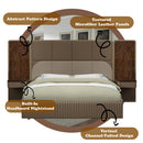 Marcelino Brown/Beige Nightstand w/ Wall Pier (EK) - Ornate Home
