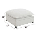 Marisa Beige Boucle Modular Ottoman w/Storage - Ornate Home