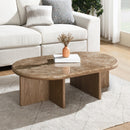 Markku Natural Marble/Oak Coffee Table - Ornate Home