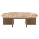 Markku Natural Marble/Oak Coffee Table - Ornate Home