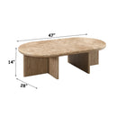 Markku Natural Marble/Oak Coffee Table - Ornate Home