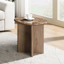 Markku Natural Marble/Oak End Table - Ornate Home
