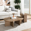 Markku Natural Marble/Oak End Table - Ornate Home