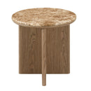 Markku Natural Marble/Oak End Table - Ornate Home