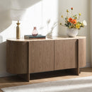 Markku Oak/Natural Marble Console Table - Ornate Home