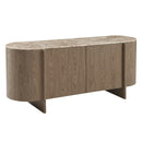 Markku Oak/Natural Marble Console Table - Ornate Home