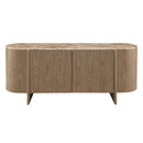 Markku Oak/Natural Marble Console Table - Ornate Home