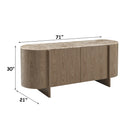 Markku Oak/Natural Marble Console Table - Ornate Home