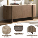 Markku Oak/Natural Marble Console Table - Ornate Home