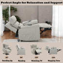 Marsha Light Gray Power Recliner W/Lift & Massage - Ornate Home