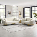 Martina Ivory Velvet Loveseat w/2 Pillows - Ornate Home