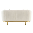 Martina Ivory Velvet Loveseat w/2 Pillows - Ornate Home