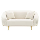 Martina Ivory Velvet Loveseat w/2 Pillows - Ornate Home