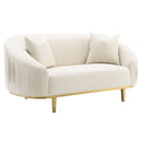 Martina Ivory Velvet Loveseat w/2 Pillows - Ornate Home