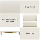 Martina Ivory Velvet Sofa w/2 Pillows - Ornate Home