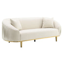 Martina Ivory Velvet Sofa w/2 Pillows - Ornate Home