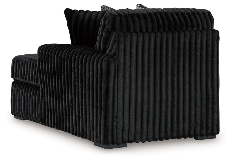 Midnight-Madness Onyx 4-Piece Sectional & Oversized Chaise - Ornate Home
