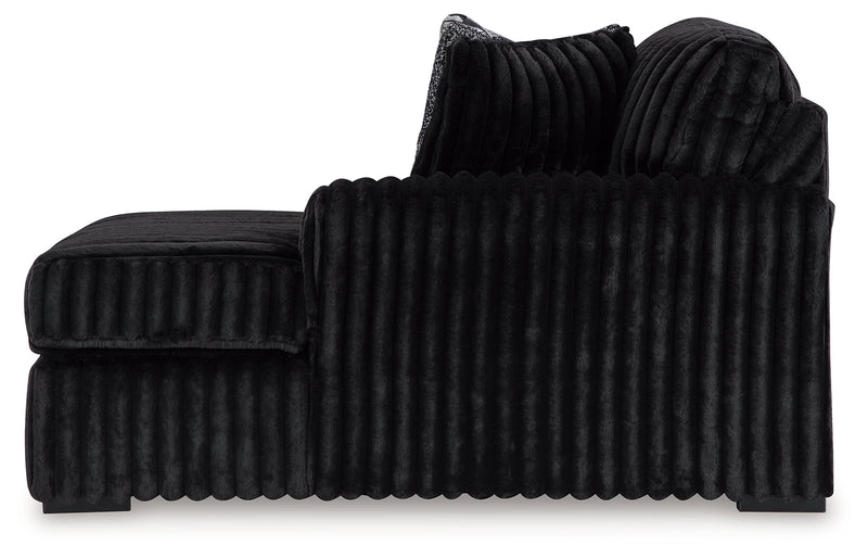 Midnight-Madness Onyx 4-Piece Sectional & Oversized Chaise - Ornate Home