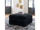 Midnight-Madness Onyx Corduroy Oversized Accent Ottoman - Ornate Home