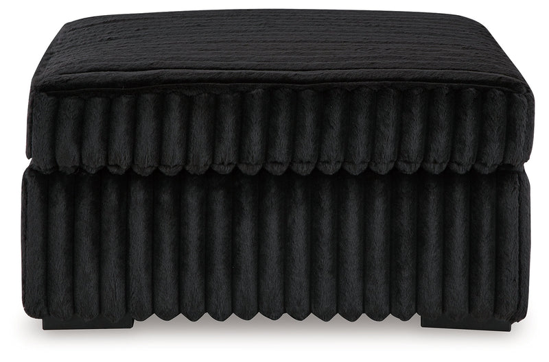 Midnight-Madness Onyx Corduroy Oversized Accent Ottoman - Ornate Home