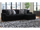 Midnight-Madness Onyx Corduroy 2-Piece RAF Chaise Sectional (Online Special Price) - Ornate Home