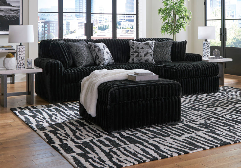 Midnight-Madness Onyx Corduroy 2-Piece RAF Chaise Sectional (Online Special Price) - Ornate Home