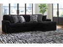 Midnight-Madness Onyx Corduroy 2-Piece RAF Chaise Sectional - Ornate Home