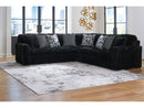 Midnight-Madness Onyx Corduroy 3-Piece Symmetrical Sectional (Online Special Price) - Ornate Home