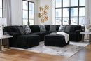 Midnight-Madness Onyx Corduroy 4-Piece LAF Chaise Sectional (Online Special Price) - Ornate Home