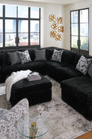 Midnight-Madness Onyx Corduroy 4-Piece RAF Chaise Sectional (Online Special Price) - Ornate Home