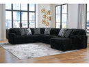 Midnight-Madness Onyx Corduroy 4-Piece RAF Chaise Sectional - Ornate Home