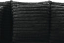 Midnight-Madness ll Black Jumbo Corduroy 2pc Reversible Sectional Sofa w/ Dual Cupholders & USB Ports - Ornate Home
