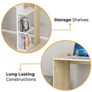 Modeazy Natural & White Multi-Purpose Side Desk - Ornate Home