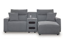 Modmax Salt and Pepper 3-Piece Power Reclining Sectional with Chaise - Ornate Home