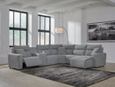 Modmax Salt and Pepper 6-Piece Power Reclining Sectional with Chaise - Ornate Home