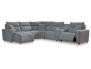Modmax Salt and Pepper 6-Piece Power Reclining Sectional with Chaise - Ornate Home