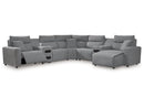 Modmax Salt and Pepper 7-Piece Power Reclining Sectional with Chaise - Ornate Home