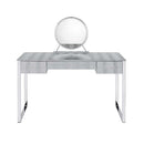 Myles Antique White/Chrome Vanity Set w/USB - Ornate Home