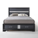Naima Black Queen Bed - Ornate Home