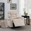 Nairi Ivory Power Recliner w/ Lift, Heating & Massage - Ornate Home