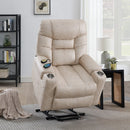 Nairi Ivory Power Recliner w/ Lift, Heating & Massage - Ornate Home