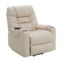 Nairi Ivory Power Recliner w/ Lift, Heating & Massage - Ornate Home
