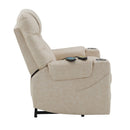 Nairi Ivory Power Recliner w/ Lift, Heating & Massage - Ornate Home