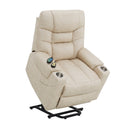 Nairi Ivory Power Recliner w/ Lift, Heating & Massage - Ornate Home